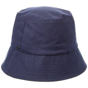 Vince Two Tone Navy Blue Cotton Canvas Casual Logo Beach  Bucket Hat